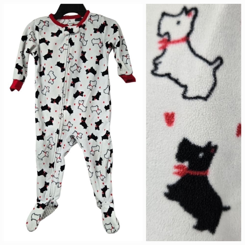 Carter's Baby Girl 12M Sleep & Play Scottie Dog Footie One-Piece Pajama PJs